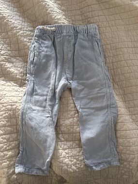 Zara Kids Pale Blue Elastic Waist Joggers with Side Seams